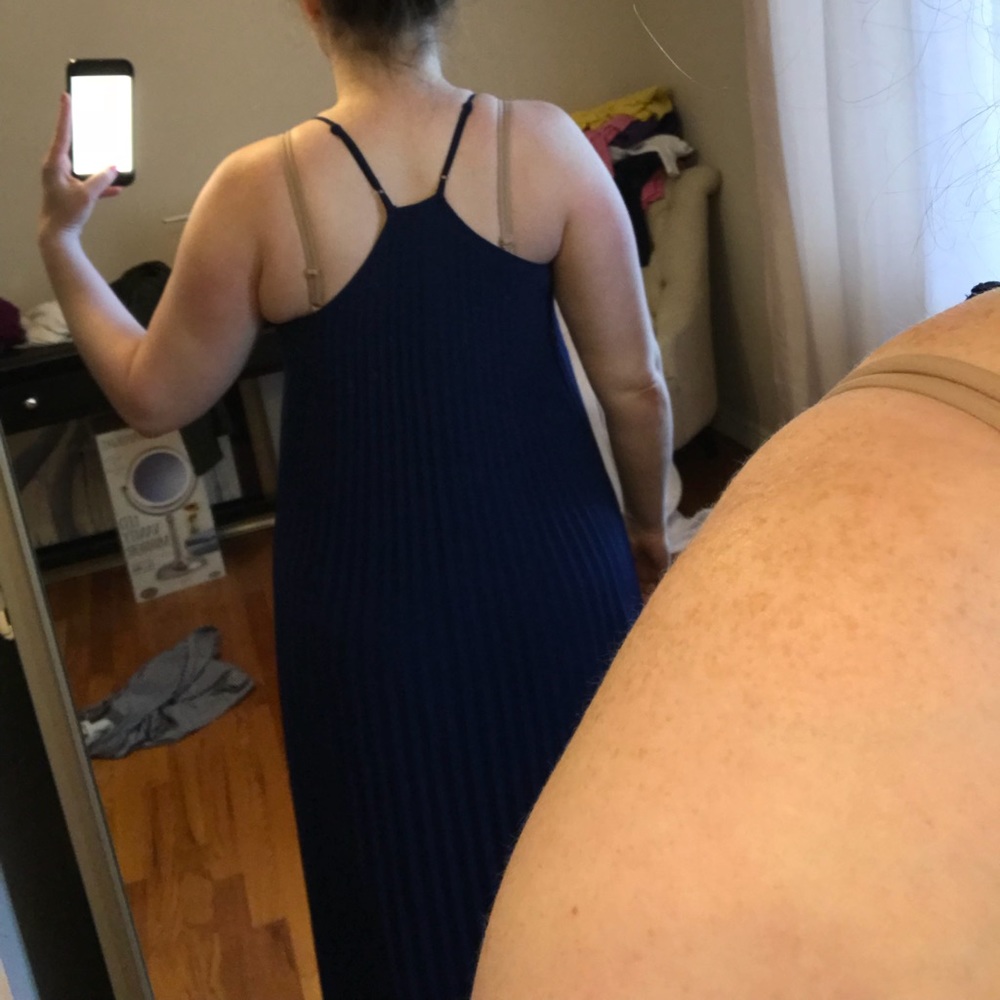 Blue pleated maxi dress - Picture 7 of 8